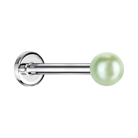 Micro labret internal thread silver pearl light green
