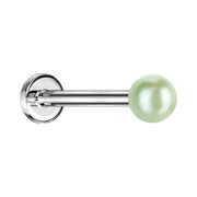 Micro labret internal thread silver pearl light green