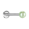Micro labret internal thread silver pearl light green
