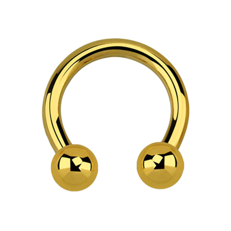 Circular Barbell vergoldet mit zwei Kugeln