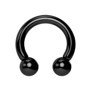 Circular Barbell schwarz mit zwei Kugeln