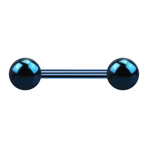 Barbell bleu foncé avec deux boules
