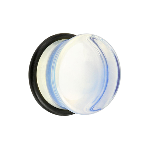 Flared plug made of opalite stone with O-ring