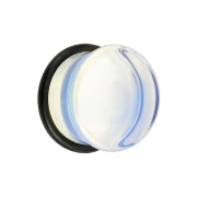 Flared plug made of opalite stone with O-ring