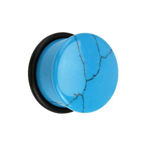 Flared Plug en pierre de turquoise avec O-ring