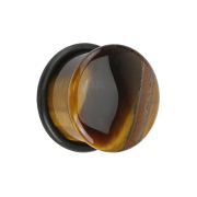 Flared Plug aus Tigerauge Stein mit O-Ring