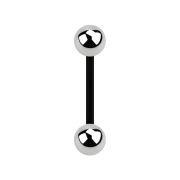 Micro banane noire avec deux boules argentées