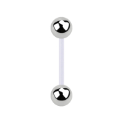 Micro banane transparente avec deux boules argentées