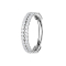 Micro bague segmentée pliable argent double ligne avec cristaux