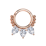 Anello a micro segmenti incernierato con perle in oro...