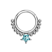 Micro anneau segment rabattable argent boules et...