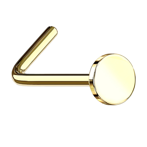 Fiche nasale coudée dorée avec disque