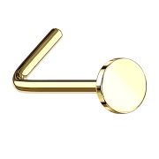 Fiche nasale coudée dorée avec disque