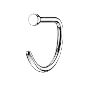 Open silver D-shaped nose ring