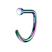 Open colored nose ring, D-shape