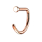 Open rose gold D-shaped nose ring