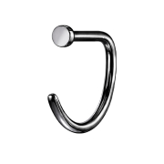 Open black nose ring, D-shape