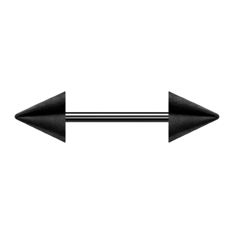 Micro barbell black with two cones