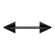 Micro barbell black with two cones