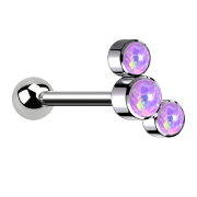 Micro Barbell filettatura interna argento con sfera e tre...