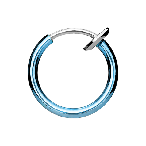 Fake nose ring light blue with titanium coating
