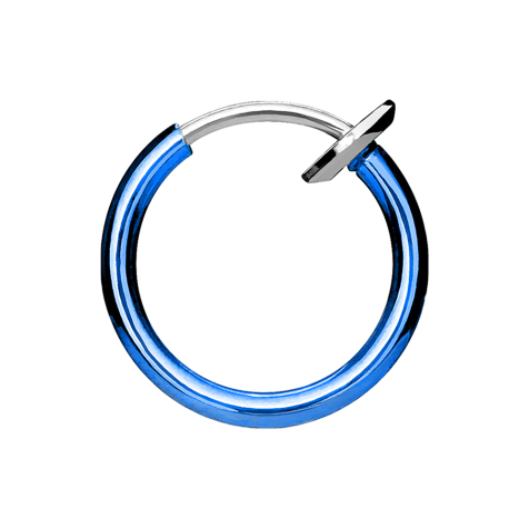 Anello da naso finto blu scuro con rivestimento in titanio