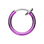 Faux anneau nasal violet avec revêtement en titane