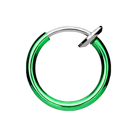 Faux anneau nasal vert avec revêtement en titane