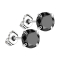 Boucles doreilles argent avec cristal rond noir
