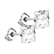 Boucles doreilles argentées avec cristal...