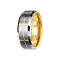 Gold-plated ring, brushed in the center with grooved crosses