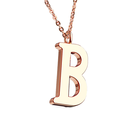 Kette rosegold Anhänger Buchstabe B