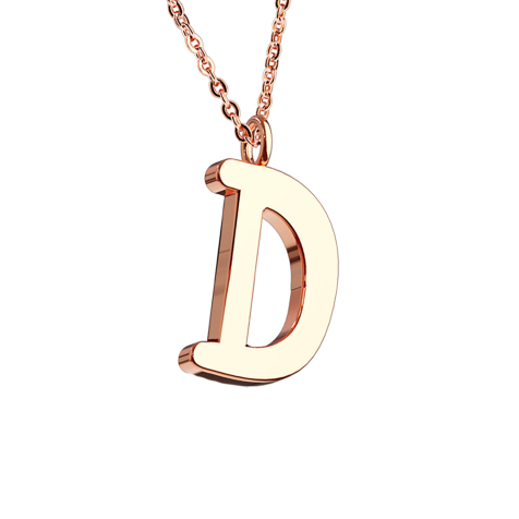 Chain rose gold pendant letter D