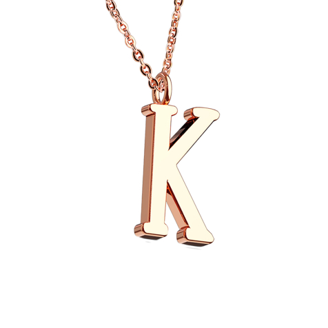 Chain rose gold pendant letter K