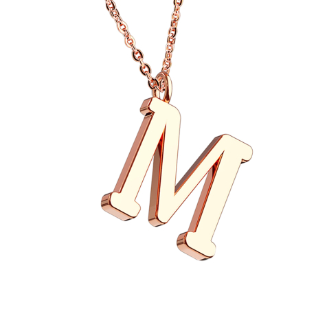 Kette rosegold Anhänger Buchstabe M