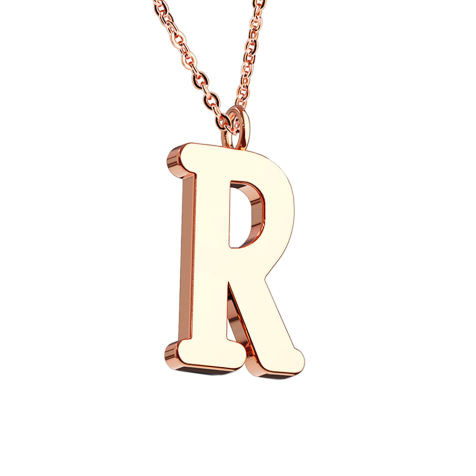 Kette rosegold Anhänger Buchstabe R