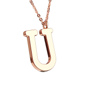 Kette rosegold Anhänger Buchstabe U