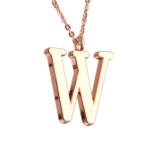 Kette rosegold Anhänger Buchstabe W
