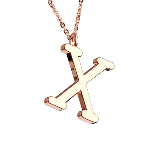 Kette rosegold Anhänger Buchstabe X