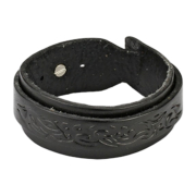 Bracelet en cuir noir avec design tribal