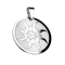 Pendant silver sun banner round