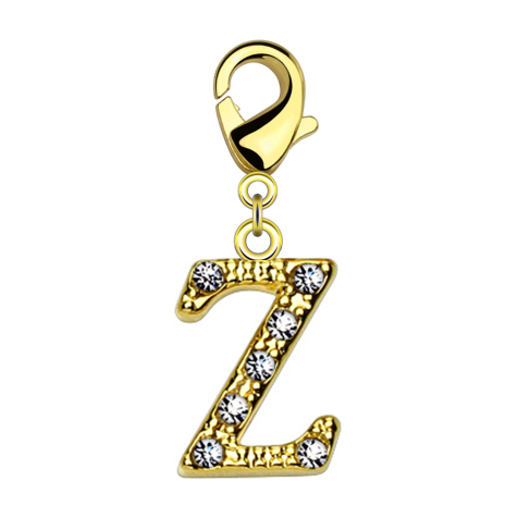 Pendentif 14k doré avec cristal lettre Z