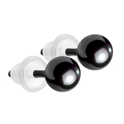 Stud earrings black with ball