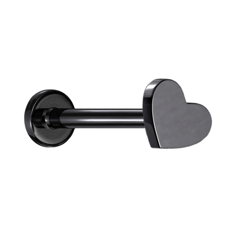 Micro Labret Internal Thread Black Heart