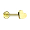 Micro labret filetage intérieur plaqué or cœur