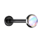 Micro Labret schwarz mit Scheibe irisierend weiss