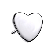 Threadless heart silver