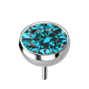 Threadless Halbkugel silber mit Kristall aqua