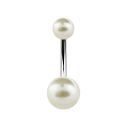 Banana dargento con due perle color crema