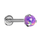 Labret Micro Threadless argento con sfera opale viola incastonata